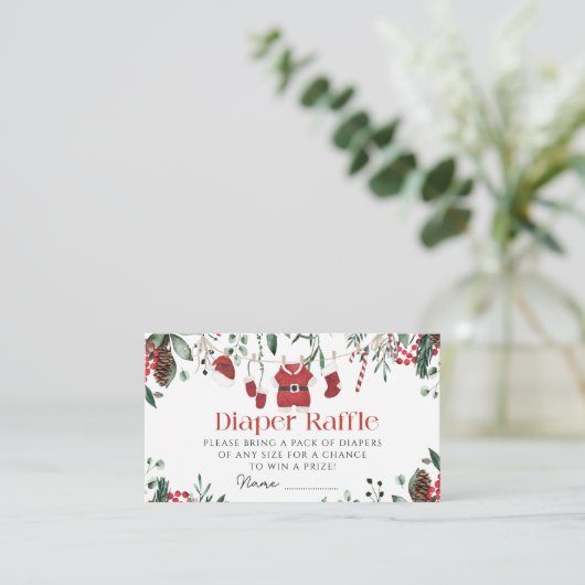 Kerstman Baby Kleding Kerstmiswinter luier verloti Informatiekaartje (Staand voorkant)