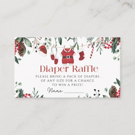 Kerstman Baby Kleding Kerstmiswinter luier verloti Informatiekaartje (Voorkant)