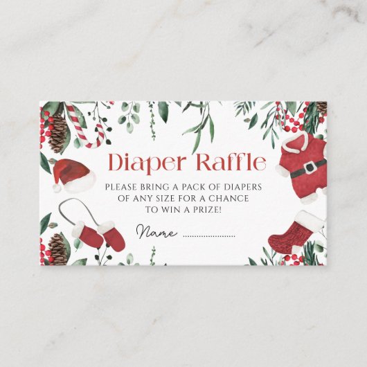 Kerstman Baby Kleding Kerstmiswinter luier verloti Informatiekaartje (Voorkant)