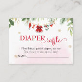 Kerstman Baby Kleding Luier Raffle Ticket Informatiekaartje (Voorkant)