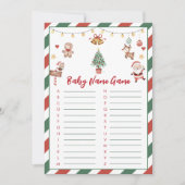 Kerstman Baby Naam Baby Shower Spelkaart Kaart (Voorkant)