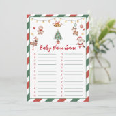 Kerstman Baby Naam Baby Shower Spelkaart Kaart (Staand voorkant)