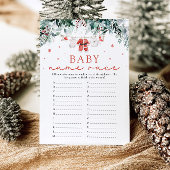 Kerstman Baby Naam Race Baby shower Game Kaart