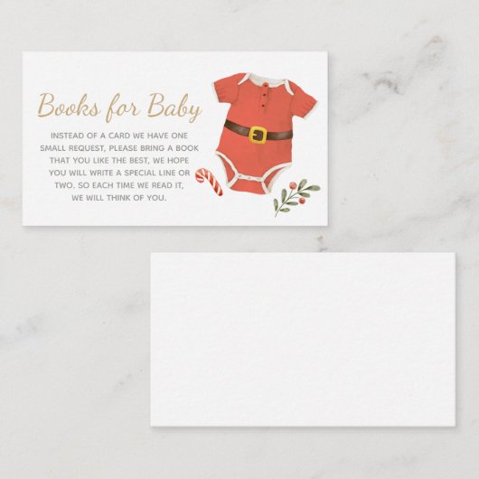 Kerstman Baby shower Boeken voor Baby Informatiekaartje (Voorkant / Achterkant)