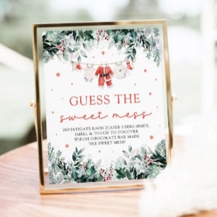 Kerstman Baby shower Guess The Sweet Mess Poster