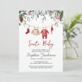 Kerstman Baby shower Kerstmiskledij Winter Kaart (Staand voorkant)