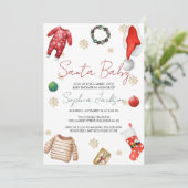 Kerstman Baby shower Kerstmiskledij Winter Kaart (Staand voorkant)