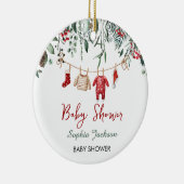 Kerstman Baby shower Kerstmiskledij Winter Keramisch Ornament (Rechts)