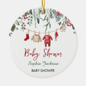 Kerstman Baby shower Kerstmiskledij Winter Keramisch Ornament (Voorkant)