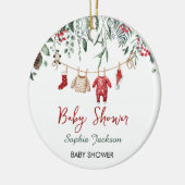 Kerstman Baby shower Kerstmiskledij Winter Keramisch Ornament (Links)