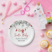 Kerstman Baby shower Kerstmiskledij Winter Papieren Bordje (Feest)