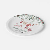 Kerstman Baby shower Kerstmiskledij Winter Papieren Bordje (Gekanteld)