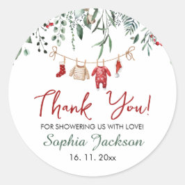 Kerstman Baby shower Kerstmiskledij Winter Ronde Sticker