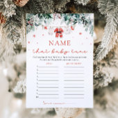 Kerstman Baby shower Naam dat Baby Tune Kaart