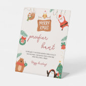 Kerstman Baby shower Pacifier Hunt Game Reclamebord Met Voetstuk (Voorkant)