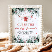 Kerstman Baby shower Raad het Baby eten Poster