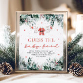 Kerstman Baby shower Raad het Baby eten Poster