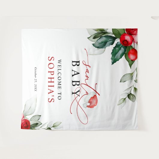 Kerstman Baby shower Tapestry Wandkleed (Voorkant (horizontaal))