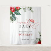 Kerstman Baby shower Tapestry Wandkleed (Voorkant)