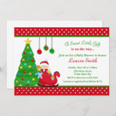 Kerstman Baby shower Uitnodiging Sinterklaas (Voorkant / Achterkant)