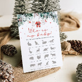 Kerstman Baby shower Wie is mijn Baby spel Kaart