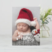 Kerstman Baby sterren geboorte aankondiging (Staand voorkant)