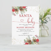 Kerstman Baby Uitnodiging (Staand voorkant)