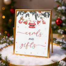 Kerstman Baby Waslijn Kaarten & Cadeaus Bord 8x10