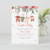 Kerstman Baby Winter Kleding Baby shower Kaart (Staand voorkant)