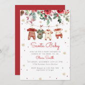 Kerstman Baby Winter Kleding Baby shower Kaart (Voorkant / Achterkant)