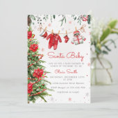 Kerstman Baby Winter Kleding Baby shower Kaart (Staand voorkant)
