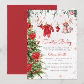 Kerstman Baby Winter Kleding Baby shower Kaart (Voorkant / Achterkant)