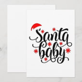 Kerstman Baby Zwangerschapsaankondiging Kerst Kers Feestdagenkaart (Voorkant / Achterkant)