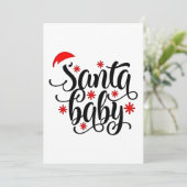 Kerstman Baby Zwangerschapsaankondiging Kerst Kers Feestdagenkaart (Staand voorkant)