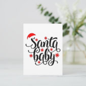 Kerstman Baby Zwangerschapsaankondiging Kerstmis K Uitnodiging Briefkaart (Staand voorkant)