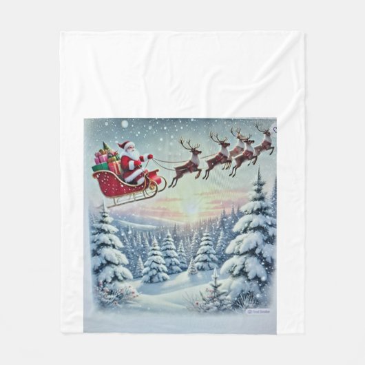 Kerstman Babydekens Fleece Deken (Voorkant)
