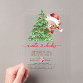 Kerstman babyfeestje acryl uitnodigingen (Insitu (Draagbaar))