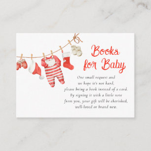 Kerstman babyshowerboeken voor baby informatiekaartje