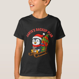 Kerstman Back-upplan Cute Pinguïn Kerstontwerp T-shirt