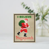 Kerstman - Bagsquatch Feestdagenkaart (Staand voorkant)