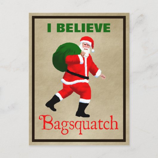 Kerstman - Bagsquatch Feestdagenkaart (Voorkant)