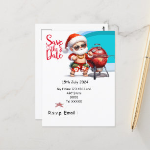 Kerstman Barbecue Kerstmis in juli Briefkaart