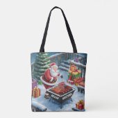 Kerstman Barbecue Kerstmis Tote Bag (Achterkant)