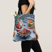 Kerstman Barbecue Kerstmis Tote Bag (Dichtbij)