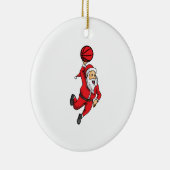 Kerstman Basketbal Basketballer Kerstmis Keramisch Ornament (Rechts)