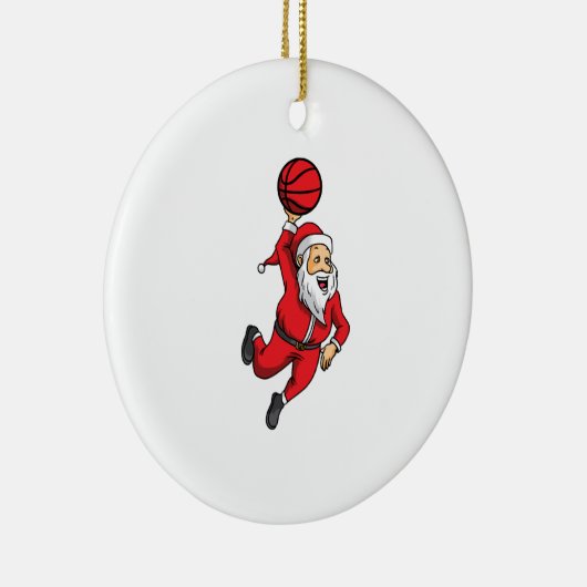 Kerstman Basketbal Basketballer Kerstmis Keramisch Ornament (Rechts)