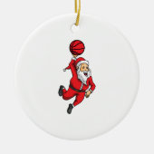 Kerstman Basketbal Basketballer Kerstmis Keramisch Ornament (Voorkant)