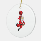 Kerstman Basketbal Basketballer Kerstmis Keramisch Ornament (Links)