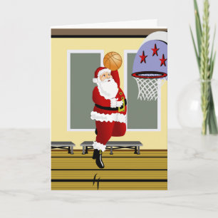 Kerstman Basketbal Feestdagen Kaart