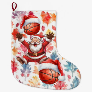 Kerstman Basketbal speelt Kerstmis Grote Kerstsok